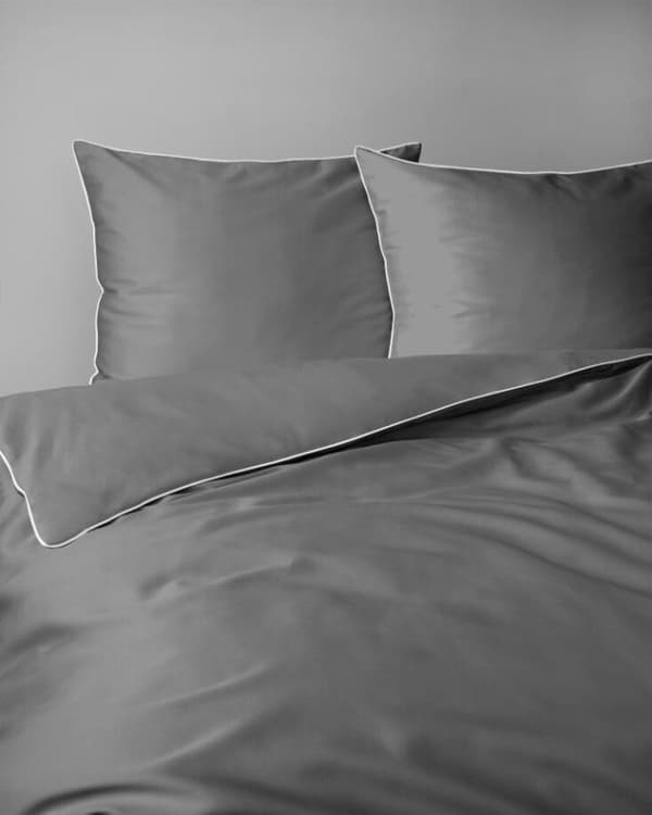 Puhdas puuvilla Makosatin -vuodevaatteet 180x200 harmaa premium