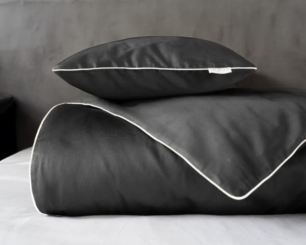 Ren bomull Makosatin sängkläder 180x200 C. Grå Premium