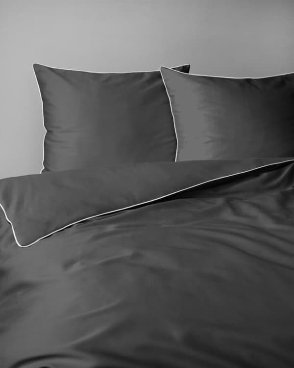 Ren bomull Makosatin sängkläder 180x200 C. Grå Premium