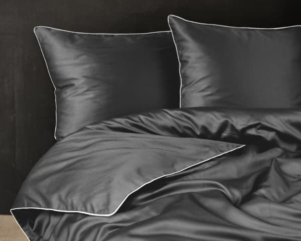 Ren bomull Makosatin sängkläder 180x200 C. Grå Premium