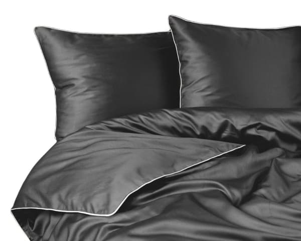 Ren bomull Makosatin sängkläder 180x200 C. Grå Premium
