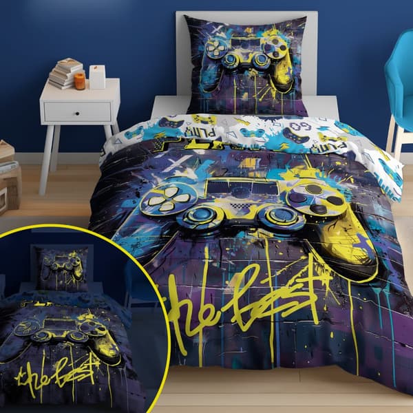Sängkläder Glow in the Dark 140x200 Gamer Pad för konsolspel