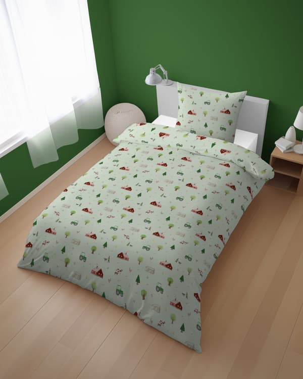 Barnsängkläder 160x200 Traktorer Bondgård XOXO Dreams