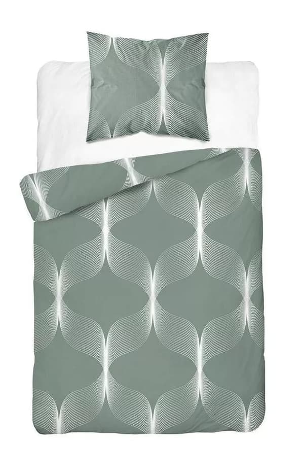 Bomullssängkläder 140x200 Geometrisk Mosaik Mintgrön
