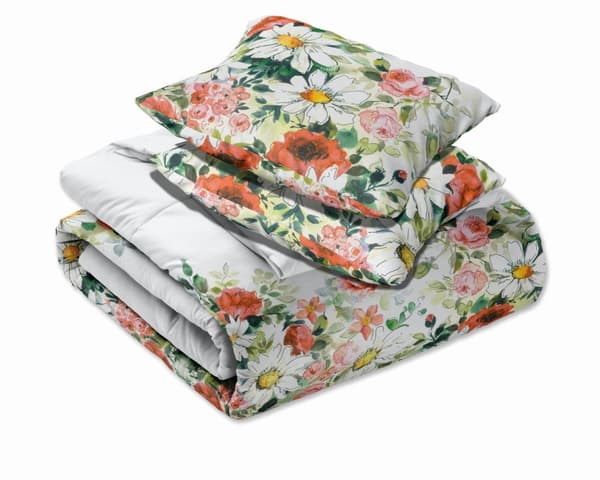 Satiinivuodevaatteet 160x200 Digitaalisesti painettu Nobile Flowers Monivärinen kukkaniitty