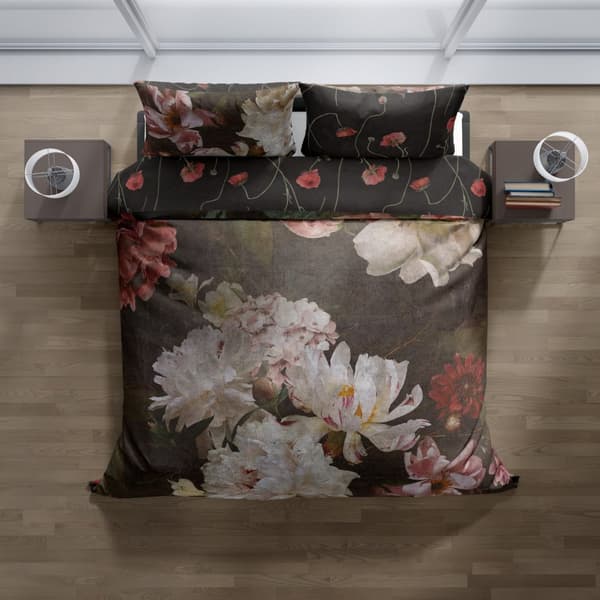 Satin Sengetøj 160x200 Digitaltrykte Noble Blomster