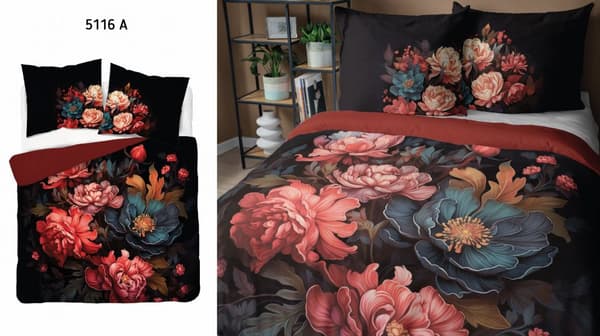 Hollandsk sengetøj 160x200 Blomster Farverige Holland Premium