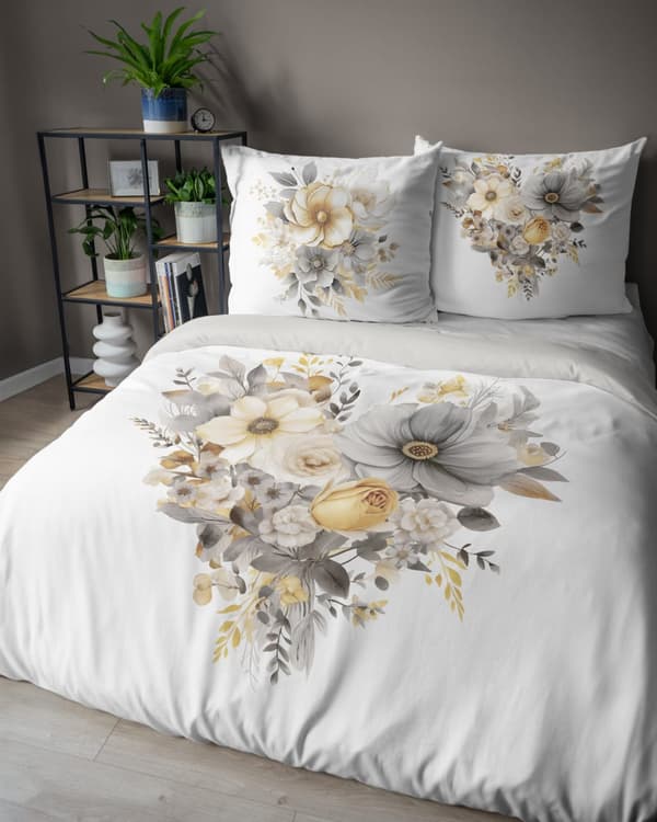 Holländskt sängkläder 160x200 blommor Färgglatt holländskt hjärta i blommor