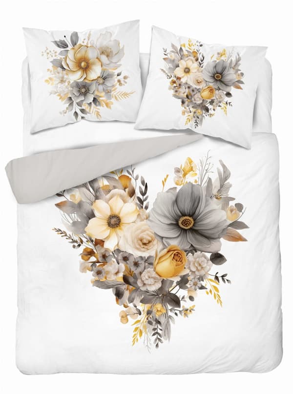 Holländskt sängkläder 160x200 blommor Färgglatt holländskt hjärta i blommor