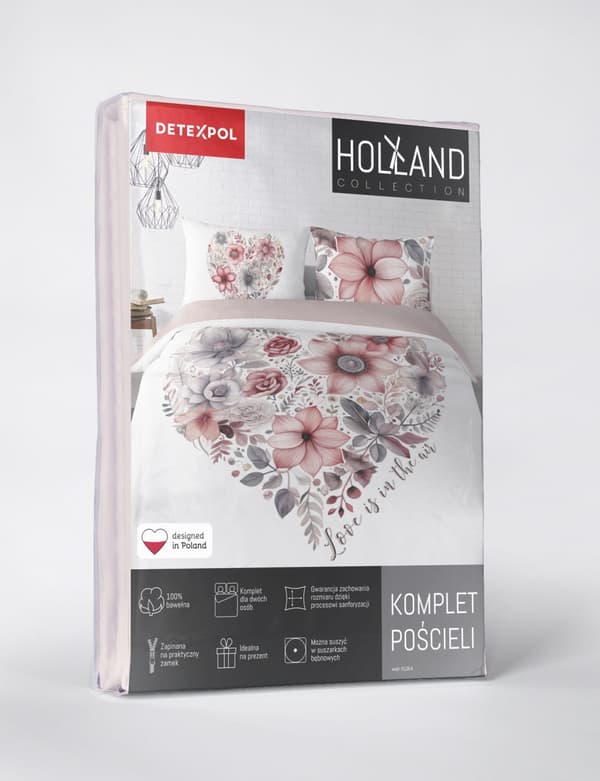 Hollantilainen vuodevaateliina 160x200 Kukkia Värikäs hollantilainen sydän kukkien kanssa