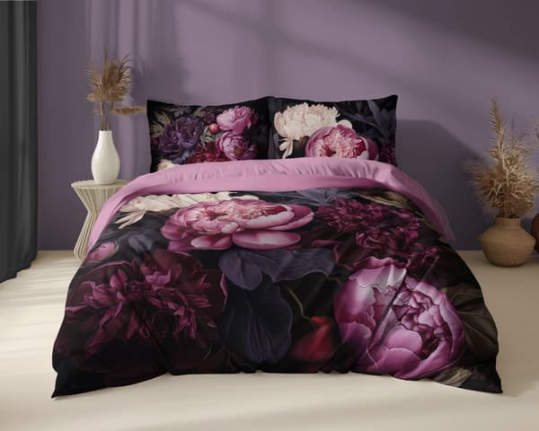 Hollandsk sengetøj 220x200 Lilla blomster Holland Premium
