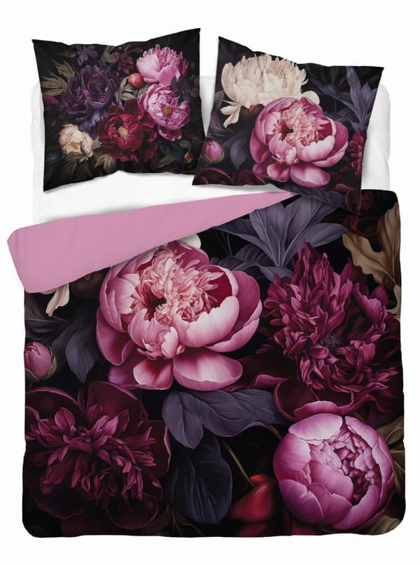 Hollandsk sengetøj 220x200 Lilla blomster Holland Premium