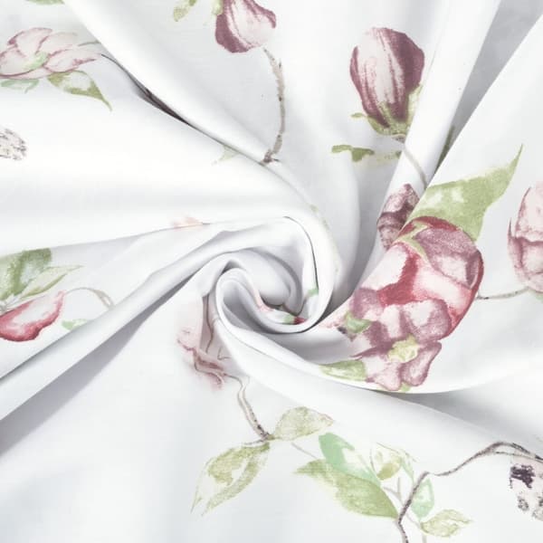 Satin Sengetøj 160x200 EKSKLUSIVT Blade og Blomster Forår