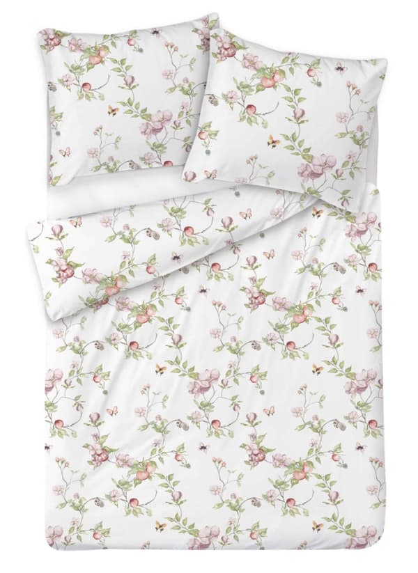 Satin Sengetøj 160x200 EKSKLUSIVT Blade og Blomster Forår