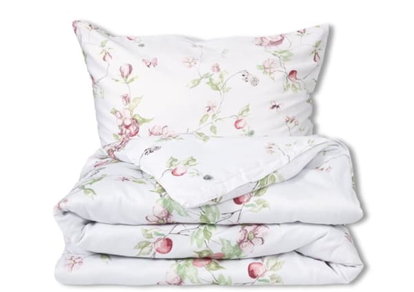 Satin Sengetøj 160x200 EKSKLUSIVT Blade og Blomster Forår