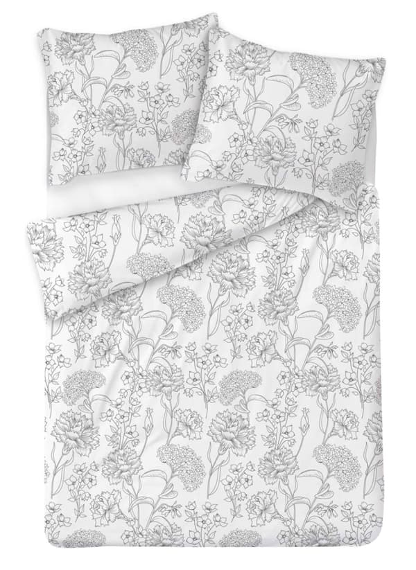 Satiinivuodevaatteet 160x200 EXCLUSIVE Flowers in Gray Spring