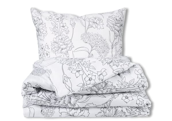 Satiinivuodevaatteet 160x200 EXCLUSIVE Flowers in Gray Spring