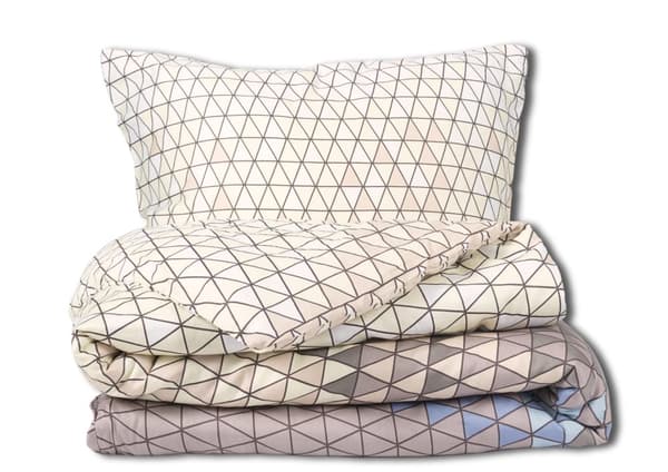 Satiinivuodevaatteet 160x200 EXCLUSIVE Geometrinen beigen sävyissä Kevät
