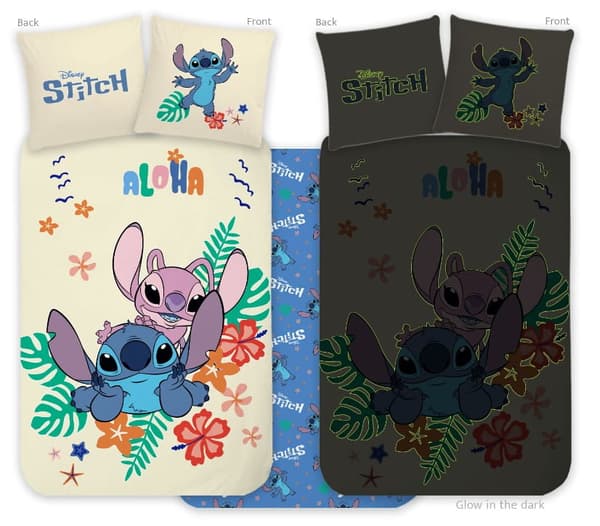 Babysängkläder som lyser i mörkret 100x135 + 40x60 Lilo och Stitch