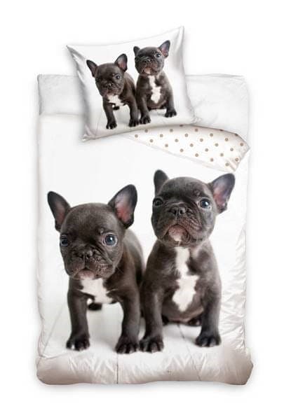 Bomuldssengetøj Hunde Mops BULLDOG 140x200