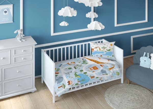 Babysengetøj 90x120 Safari BOMULD