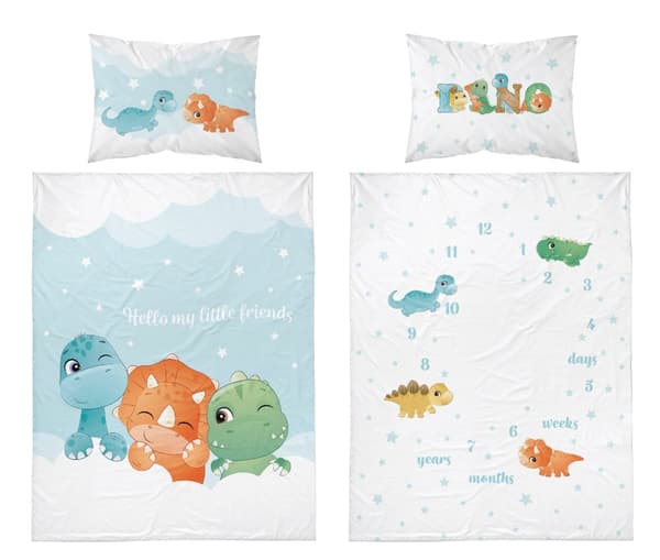Babysengetøj 90x120 Dinosaurs BOMULD