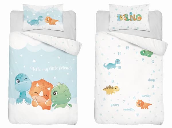 Babysengetøj 90x120 Dinosaurs BOMULD