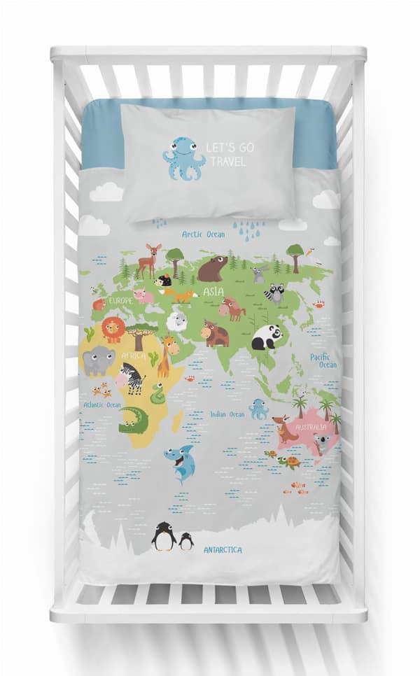 Babysengetøj Safari World 100x135 BOMULD