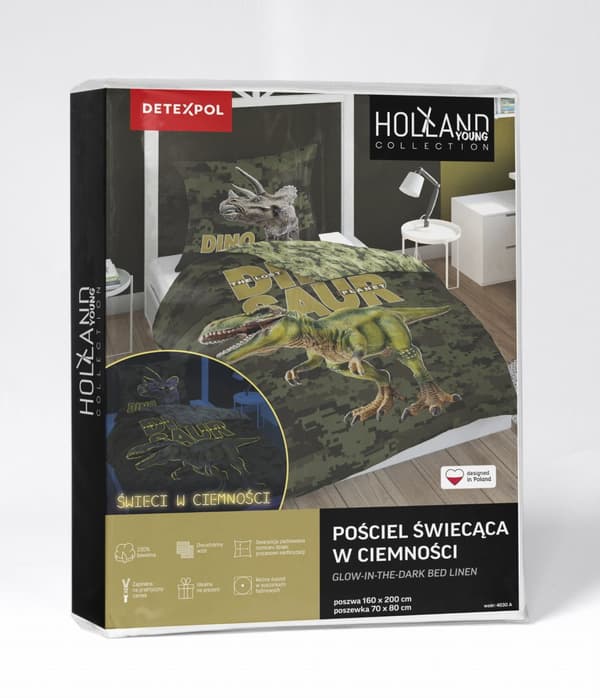 Sängkläder Dinosaurie som lyser i mörkret 160x200