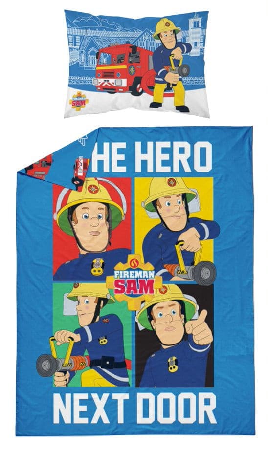 Bomullssängkläder FIREMAN SAM 100x135