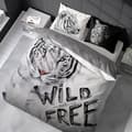 Miniatyrbild 3 av 7: Bomullssängkläder Tiger Vit 220x200 Holland Natura
