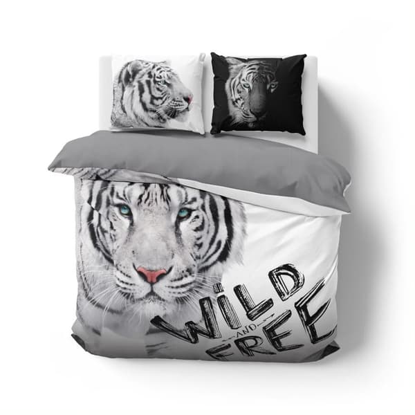 Bomullssängkläder Tiger Vit 220x200 Holland Natura