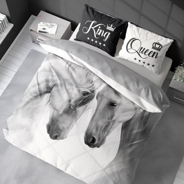 Bomullssängkläder Royal Horses 160x200 Holland Natura
