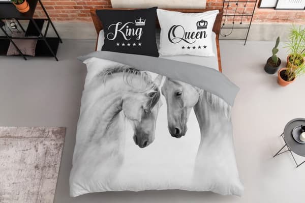 Bomullssängkläder Royal Horses 160x200 Holland Natura