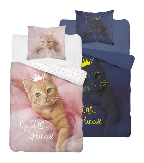 Sängkläder Självlysande Katt Prinsessa 140x200