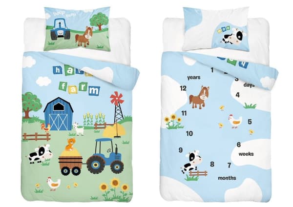 Babysängkläder 100x135 Traktor Farm BOMULL
