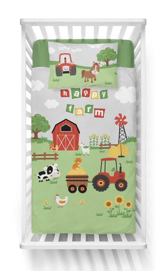 Babysängkläder 90x120 Traktor Farm BOMULL