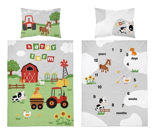 Babysängkläder 90x120 Traktor Farm BOMULL