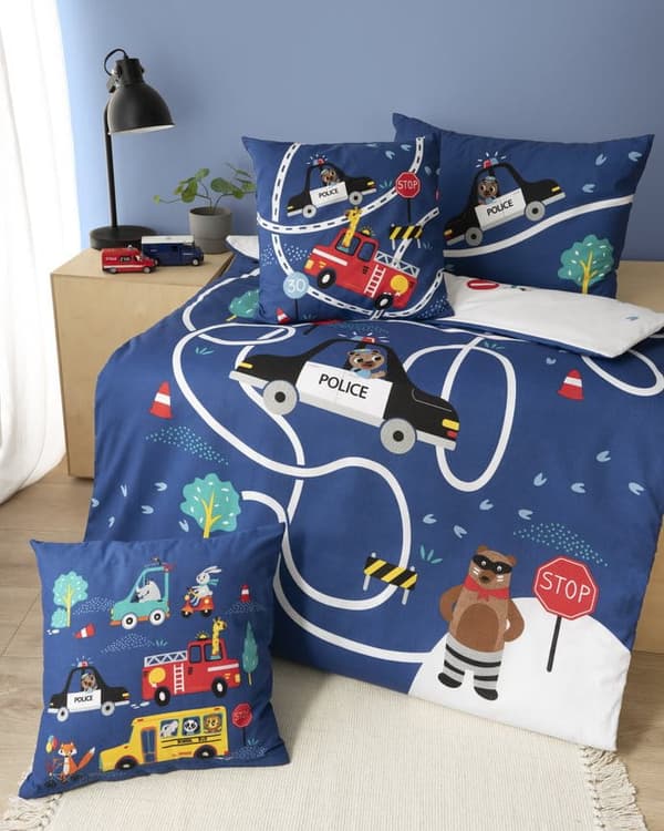 Babysängkläder 90x120 Nallebjörn Policeman City BOMULL
