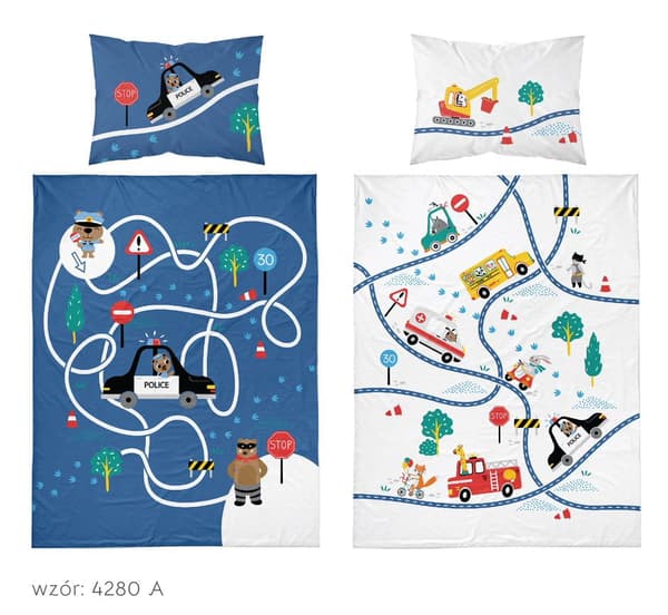 Babysängkläder 90x120 Nallebjörn Policeman City BOMULL