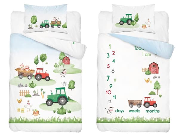Babysängkläder 100x135 Traktor Farm BOMULL