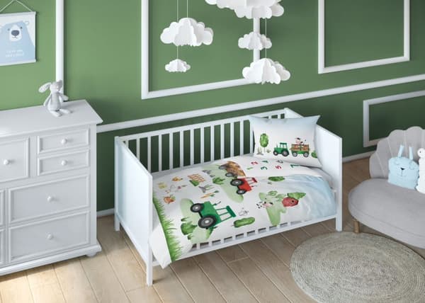 Babysängkläder 100x135 Traktor Farm BOMULL