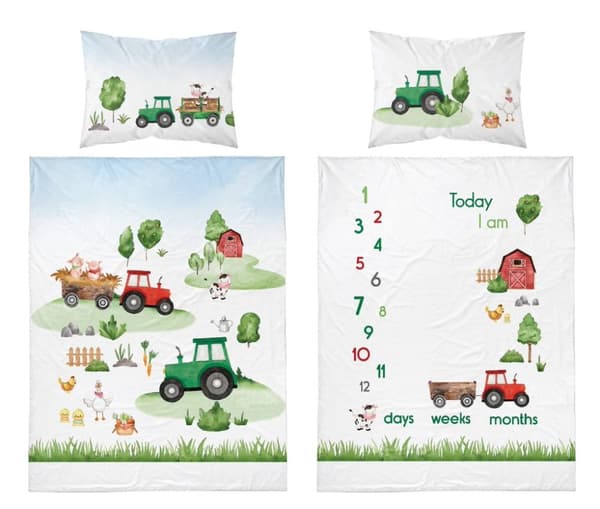 Babysängkläder 100x135 Traktor Farm BOMULL