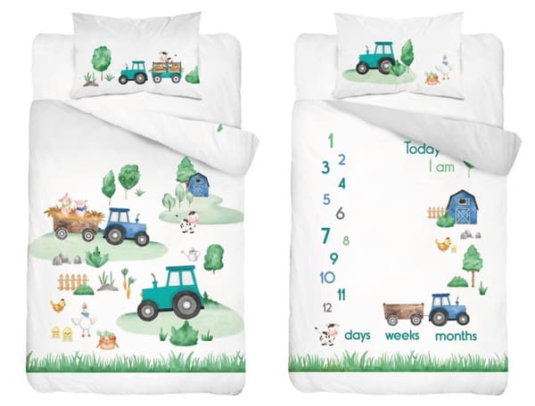 Babysängkläder 90x120 Traktor Farm BOMULL