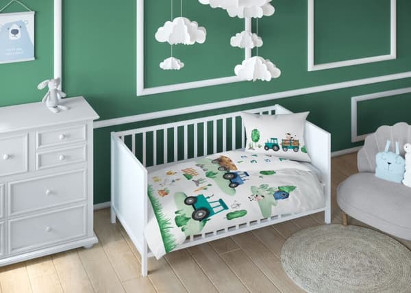 Babysängkläder 90x120 Traktor Farm BOMULL