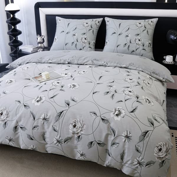Premium bomullssängkläder 160x200 blommor