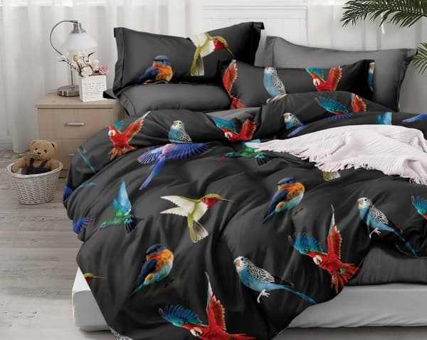 Sengetæppe i bomuld 160x200 World Bird