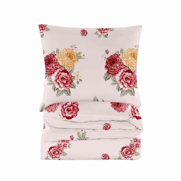 Sengetæppe i bomuld 160x200 blomster rose