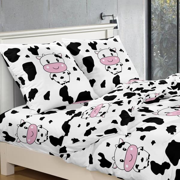 Sengetæppe i bomuld 140x200 Happy Cow