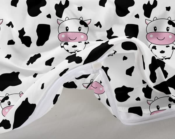 Sengetæppe i bomuld 140x200 Happy Cow